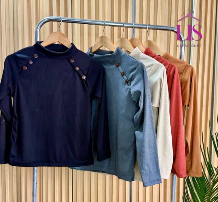 6 MEDIA POLERA SEÑORA BOTON - Imagen 1