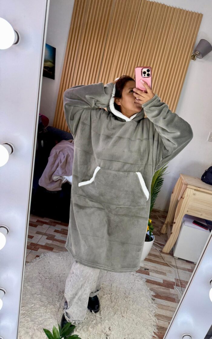2 MAXI BUZO LISO CON PIEL - Imagen 3