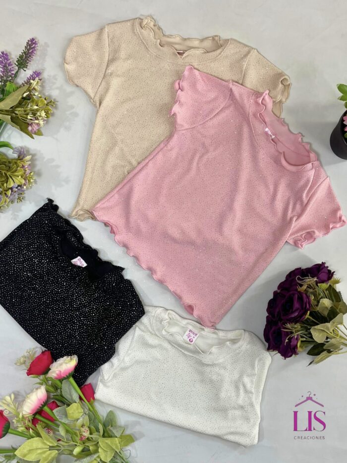 6 REMERA NENA GLITTER - Imagen 1