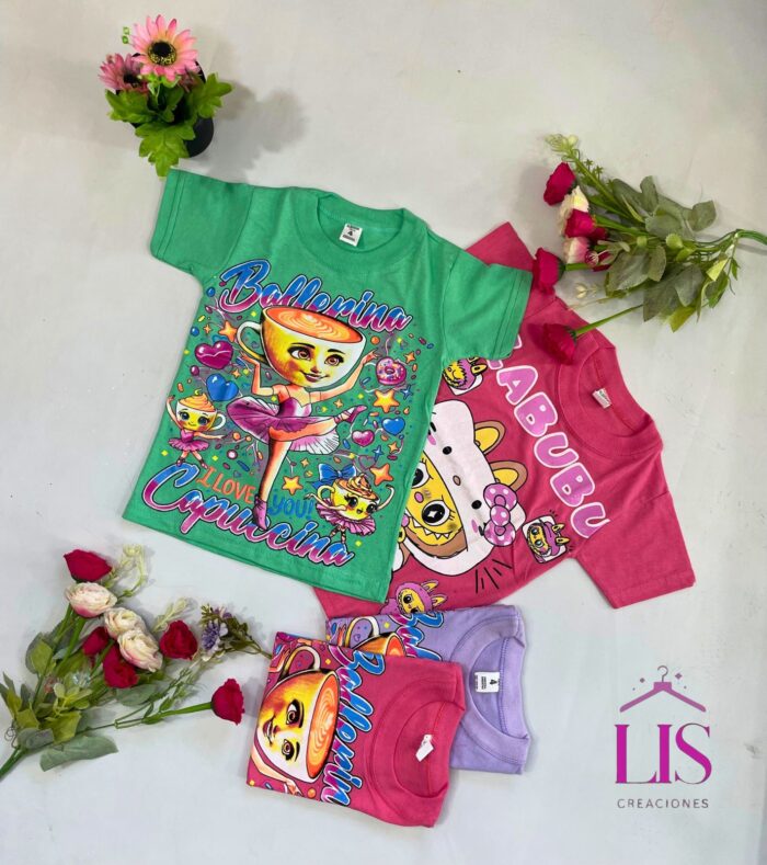 7 REMERA NENA ANIMADO MANGA CORTA - Imagen 1