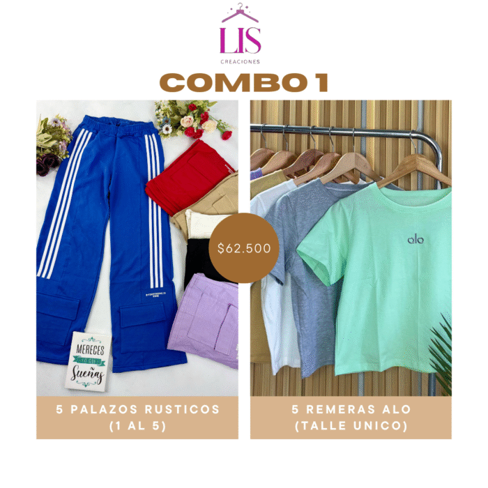 COMBO 1 PALAZO RUSTICO + REMERA ALO - Imagen 1