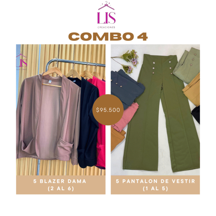 COMBO 4 - 5 BLAZER DAMA + 5 PANTALON DE VESTIR - Imagen 1