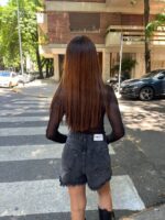 6 SHORT MOM BRILLO DAMA - Imagen 3