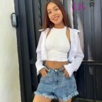 6 SHORT PLAYERO DAMA CON BRILLO