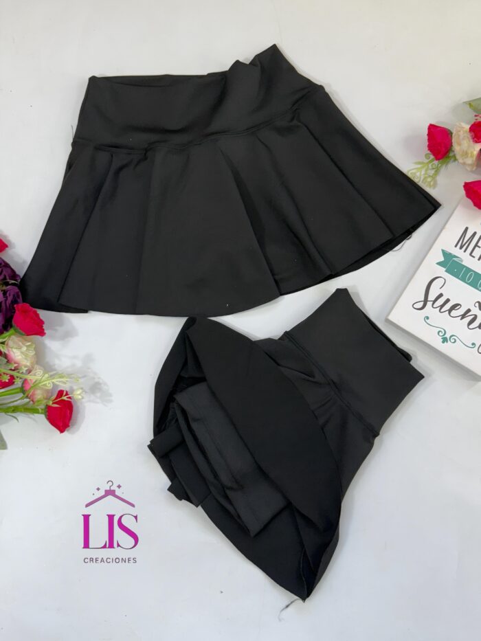 6 SHORT POLLERA LYCRA NEGRO - Imagen 2