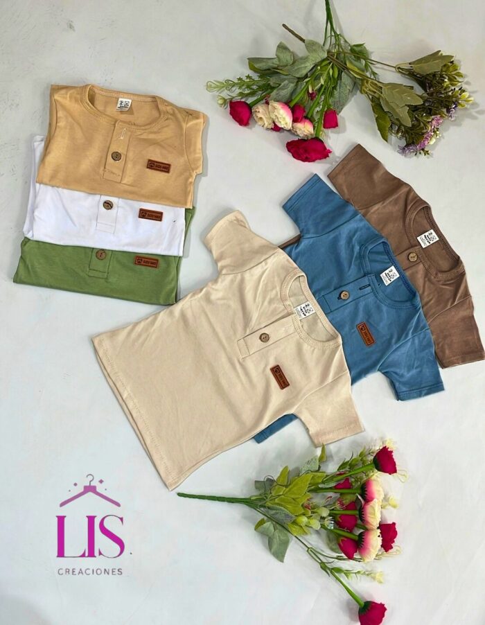 5 REMERAS BOTON BEBE - Imagen 1