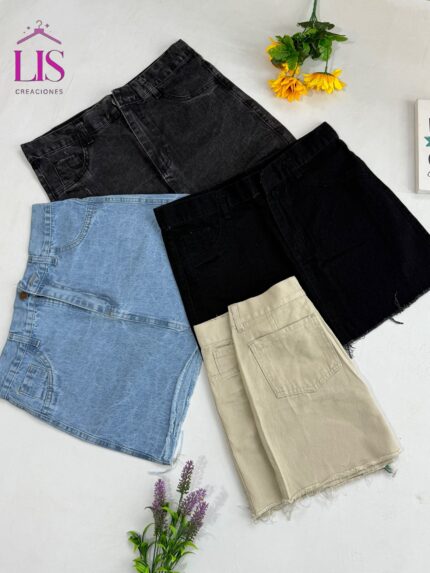 6 POLLERA JEANS CORTO DAMA