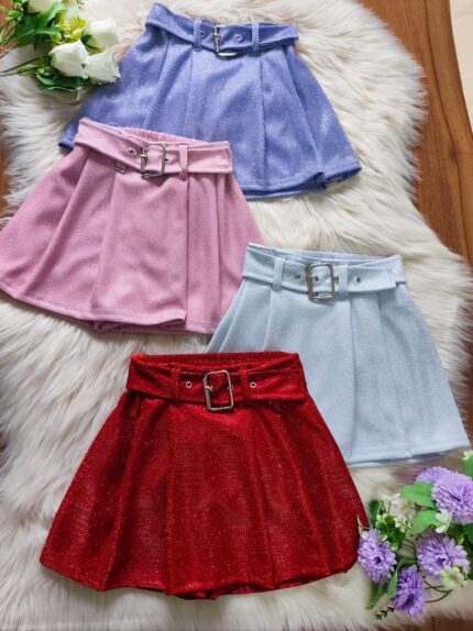 6 SHOR POLLERA NENA CON GLITTER