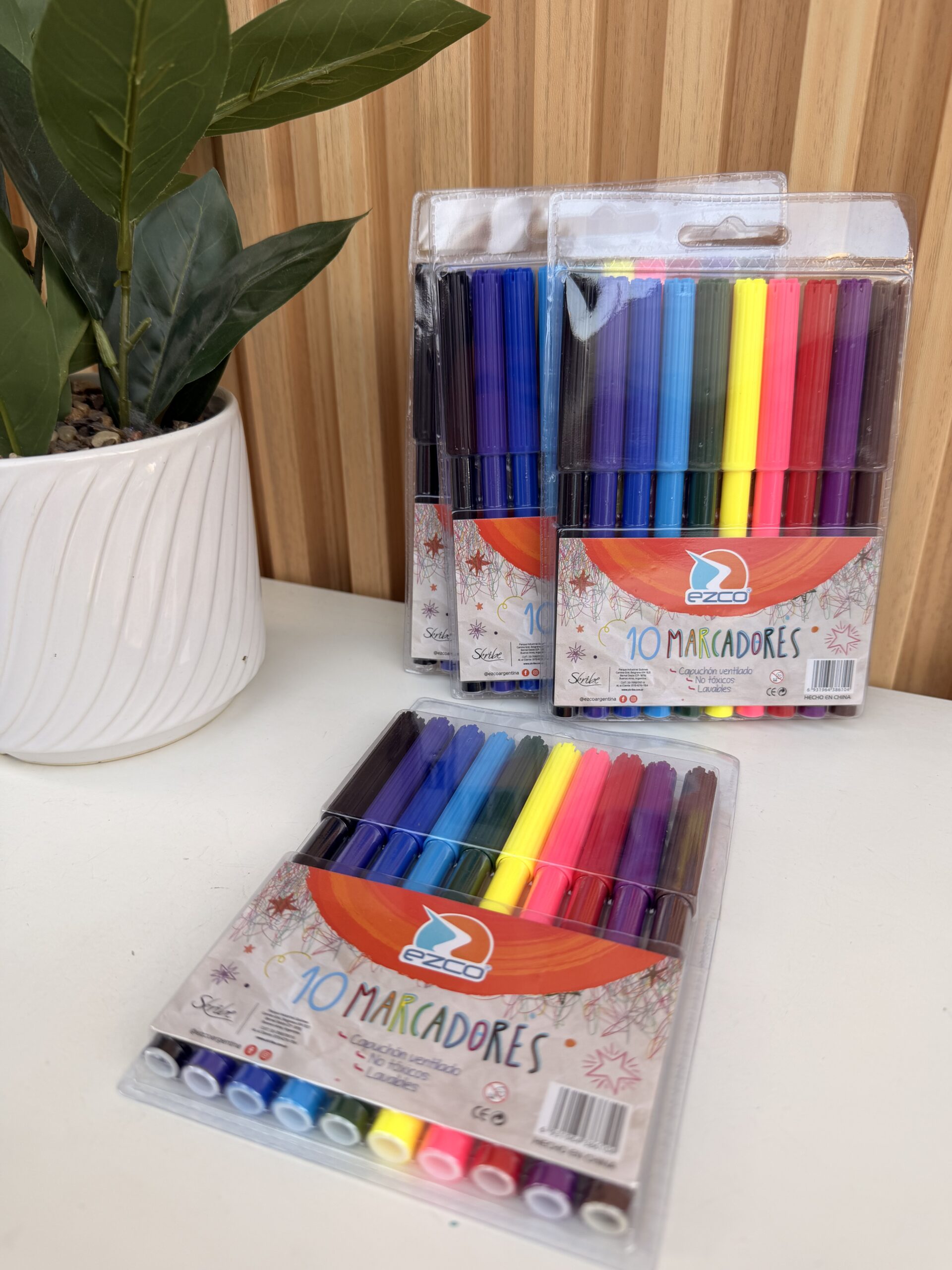 IMG_1845 X3 MARCADORES EZCO CON GLITTER DE 10 UND - Imagen 1