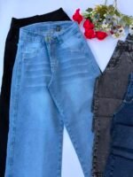6 WIDE LEG LISO JEANS DAMA ELASTIZADO - Imagen 2