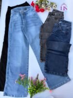 6 WIDE LEG LISO JEANS DAMA ELASTIZADO
