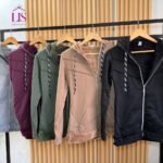 5 CAMPERA LARGA JERSEY CON PIEL DAMA