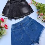 6 SHORT POLLERA TABLEADA JEANS NENA