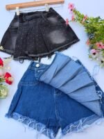 6 SHORT POLLERA TABLEADA JEANS NENA - Imagen 2
