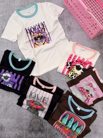 4 REMERAS LISAS DAMA COMBINADAS