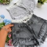 7 MINI SHORT DAMA CON PUNTILLA