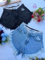 6 SHORT CK CON STRASS DAMA - Imagen 2
