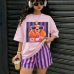 5 CONJUNTO CORTO RAYADO DAMA