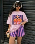 5 CONJUNTO CORTO RAYADO DAMA